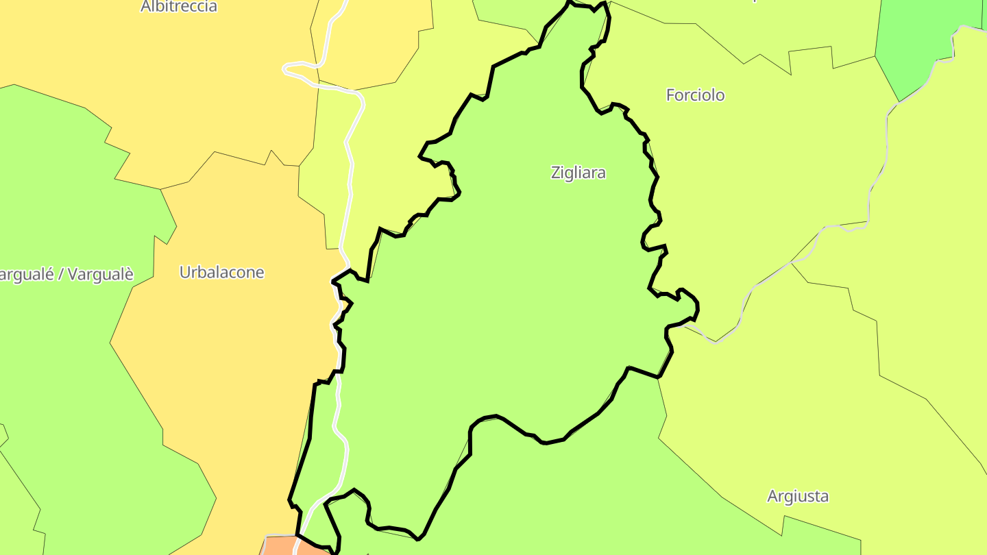 Carte des prix de l'immobilier Zigliara