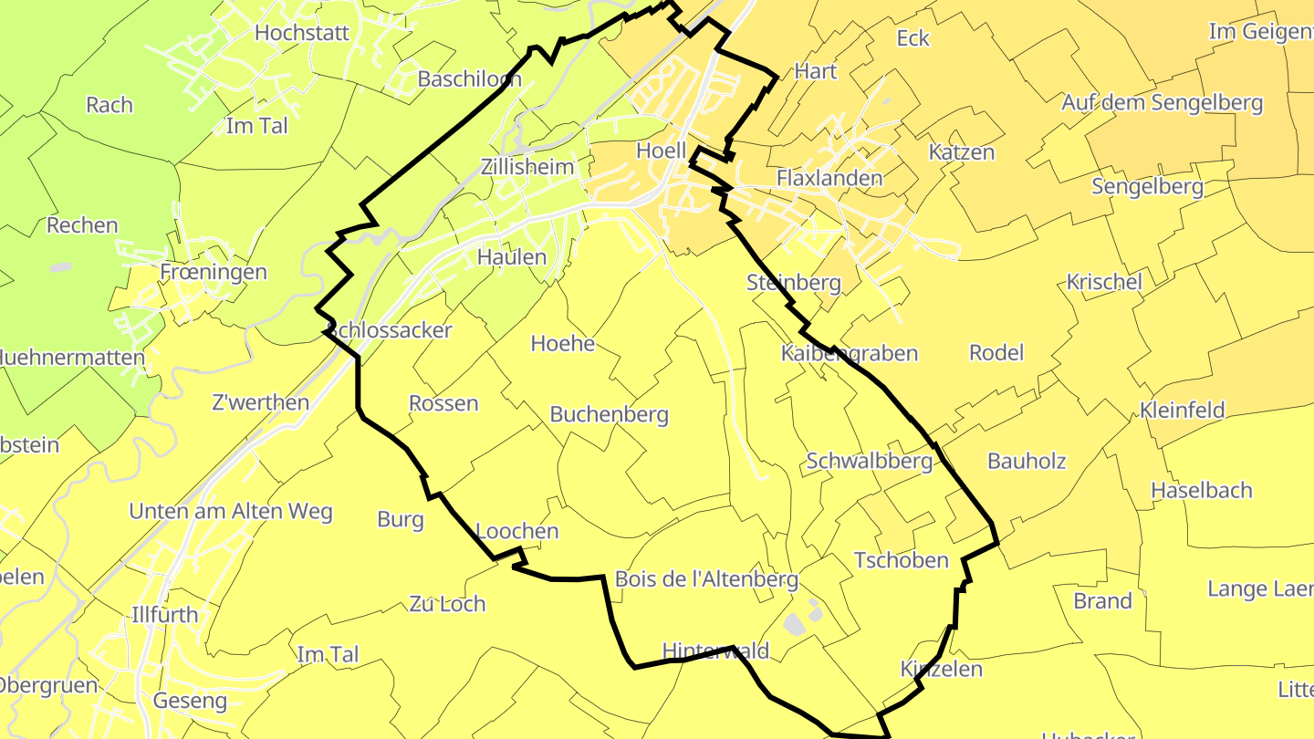 Carte des prix de l'immobilier Zillisheim