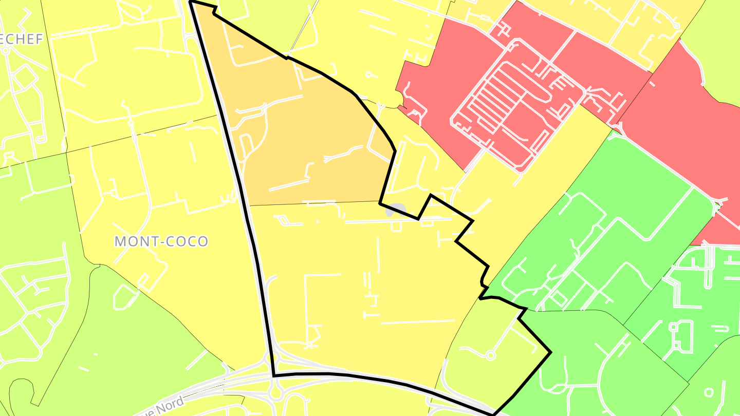 Carte des prix de l'immobilier Zone Activite Nord Est