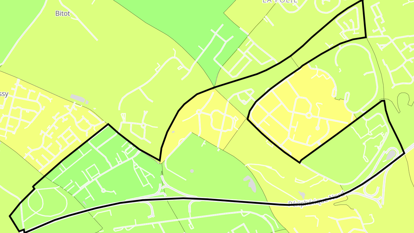 Carte des prix de l'immobilier Zone Activite Nord-Ouest