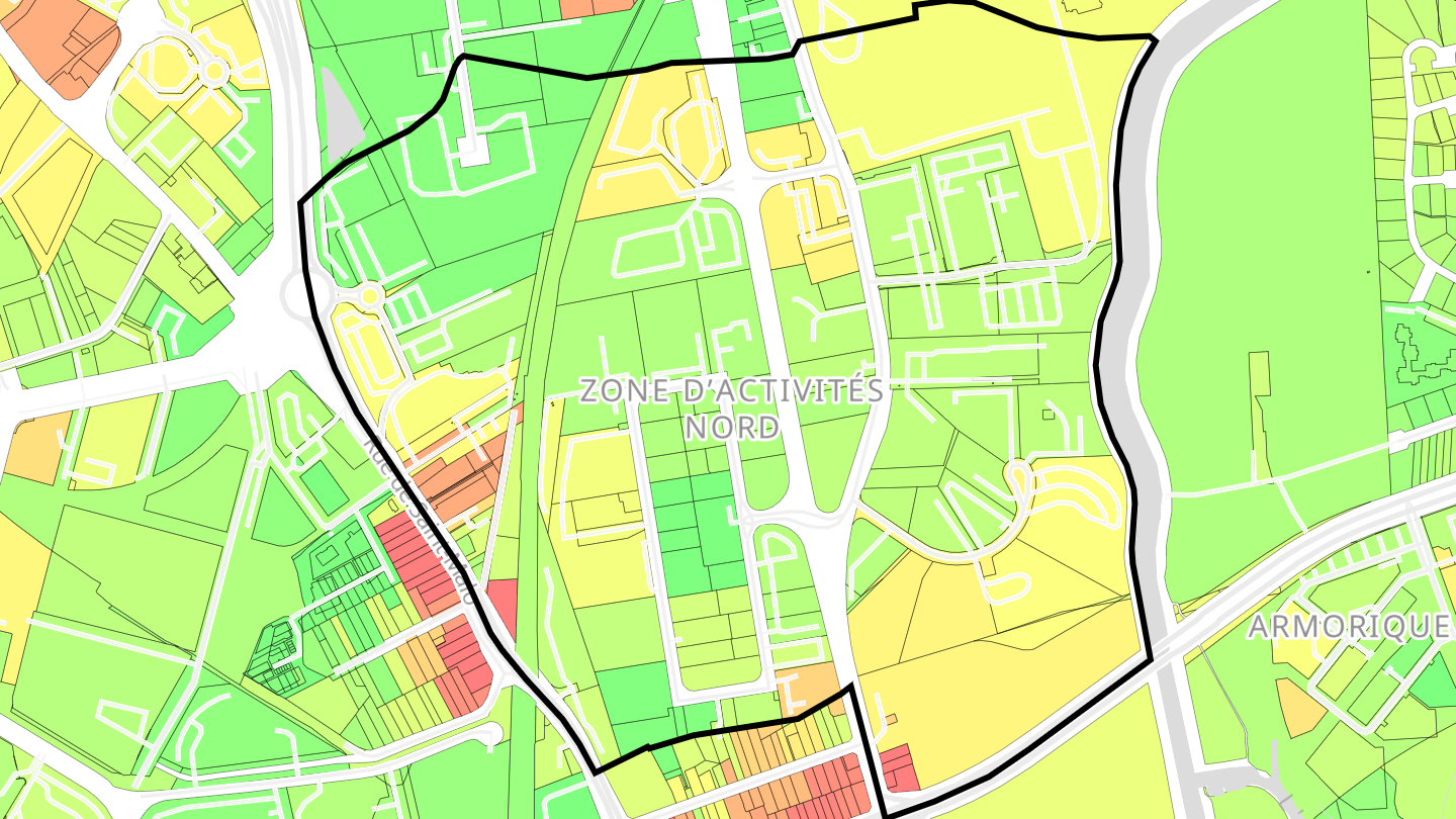 Carte des prix de l'immobilier Zone d'activité Nord