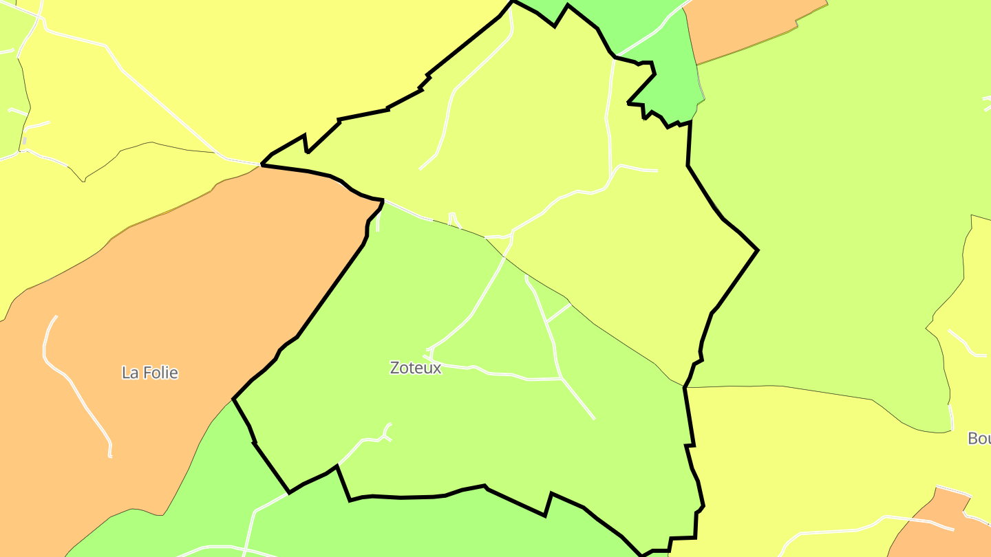 Carte des prix de l'immobilier Zoteux