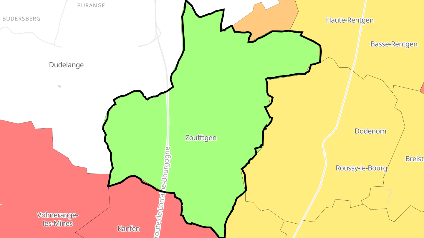 Carte des prix de l'immobilier Zoufftgen
