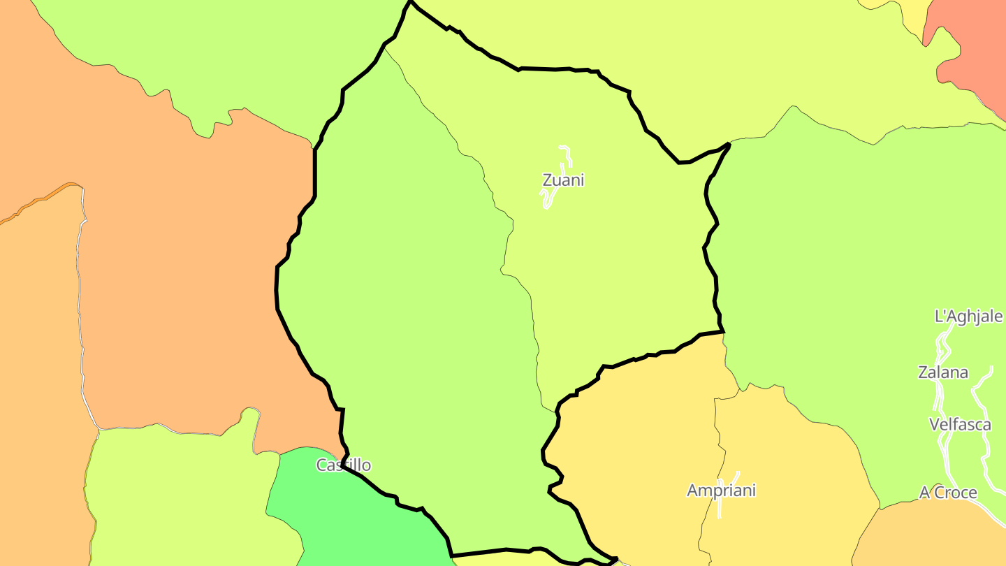 Carte des prix de l'immobilier Zuani