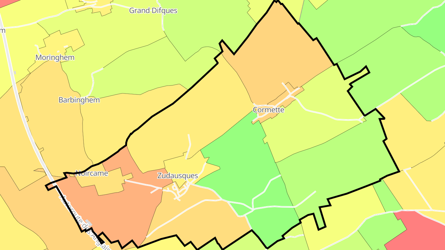 Carte des prix de l'immobilier Zudausques