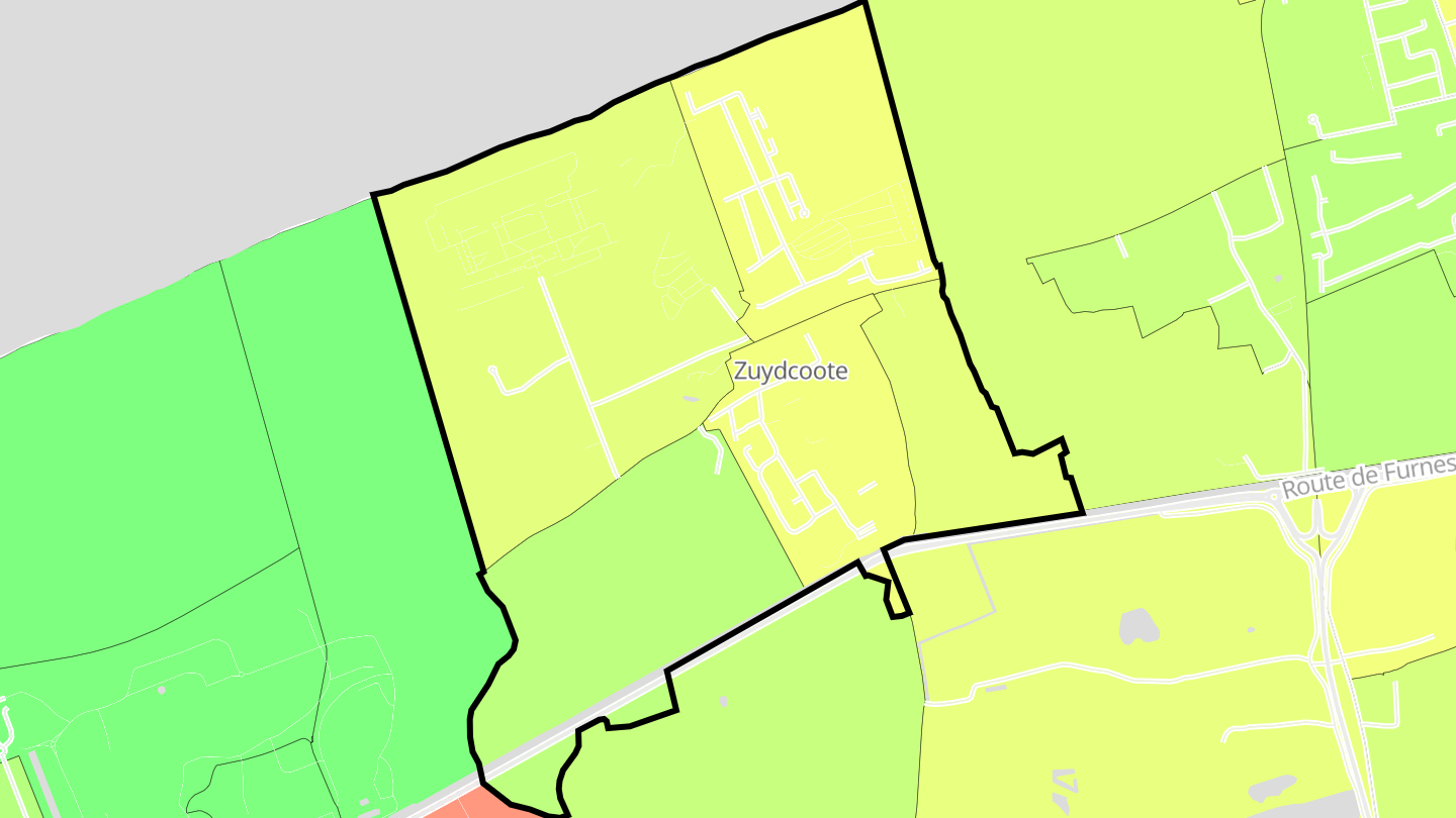 Carte des prix de l'immobilier Zuydcoote